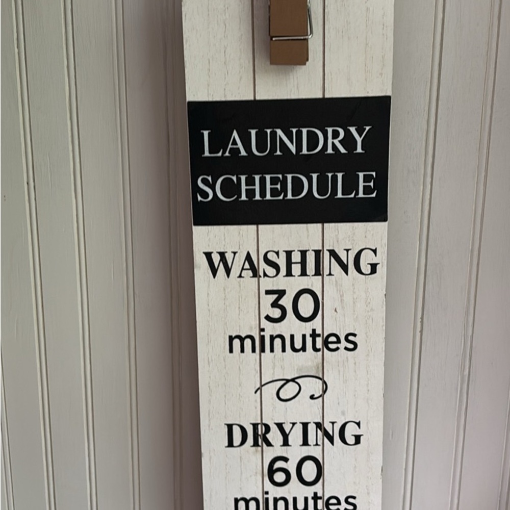 Laundry Schedule Wall Decor in Black and White